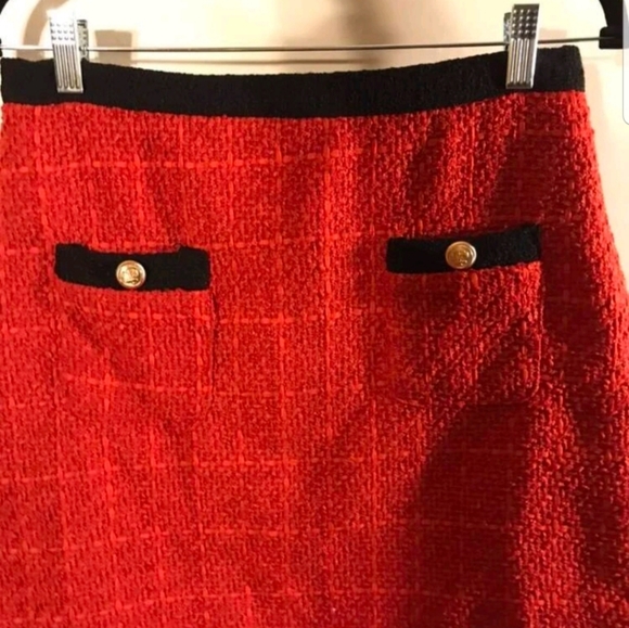 Red Tweed Skirt - Picture 6 of 8